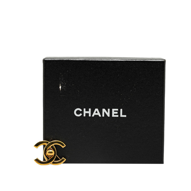 Chanel Vintage Coco Mark Turnlock Large Brooch Gold Plated