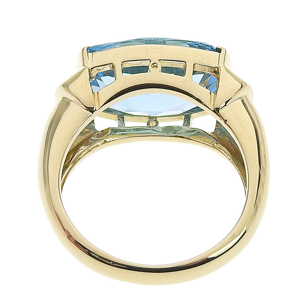 K18 Yellow Gold Blue Topaz Ring Size 11.5