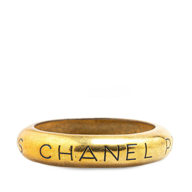 Chanel Vintage Logo Gold Bangle