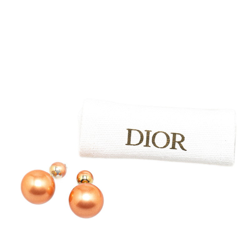 Dior Brown Gold Faux Pearl Earrings in Great Condition