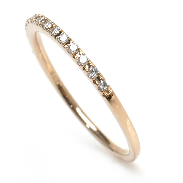 K18PG Pink Gold Diamond Half Eternity Ring