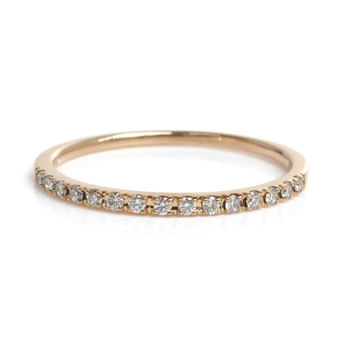 K18PG Pink Gold Diamond Half Eternity Ring