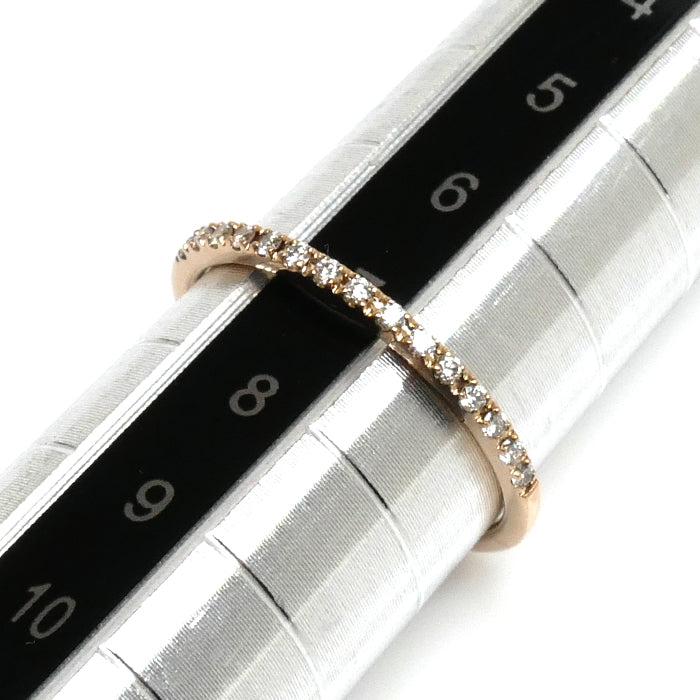 K18PG Pink Gold Diamond Half Eternity Ring