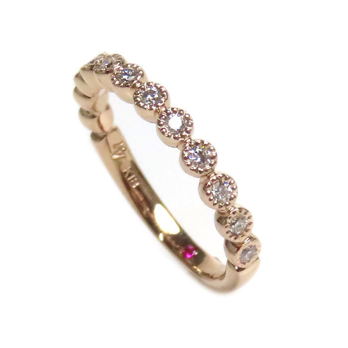 K18PG Pink Gold Diamond Half Eternity Ring