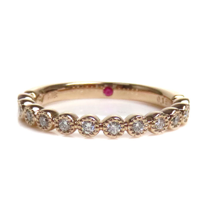 K18PG Pink Gold Diamond Half Eternity Ring