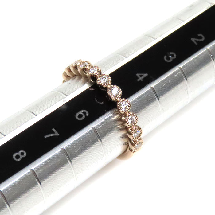 K18PG Pink Gold Diamond Half Eternity Ring