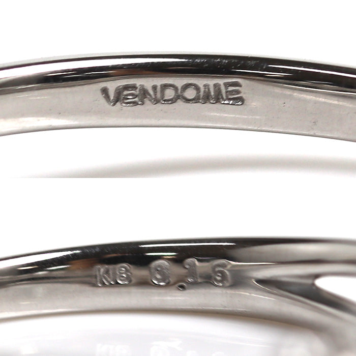 Vendome Aoyama K18WG White Gold Diamond Ring