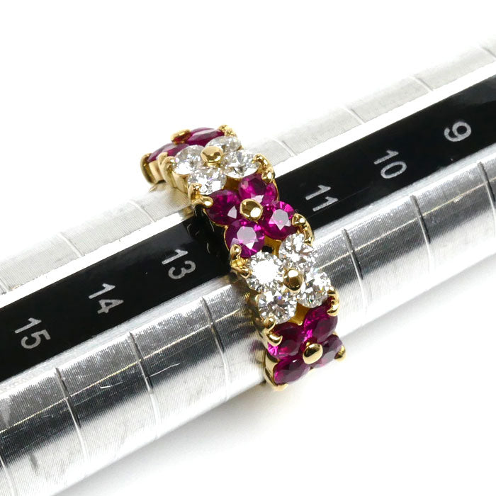 K18YG Yellow Gold Ruby Diamond Ring