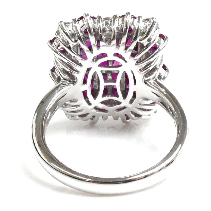 K18WG White Gold Ruby Mystery Setting Ring