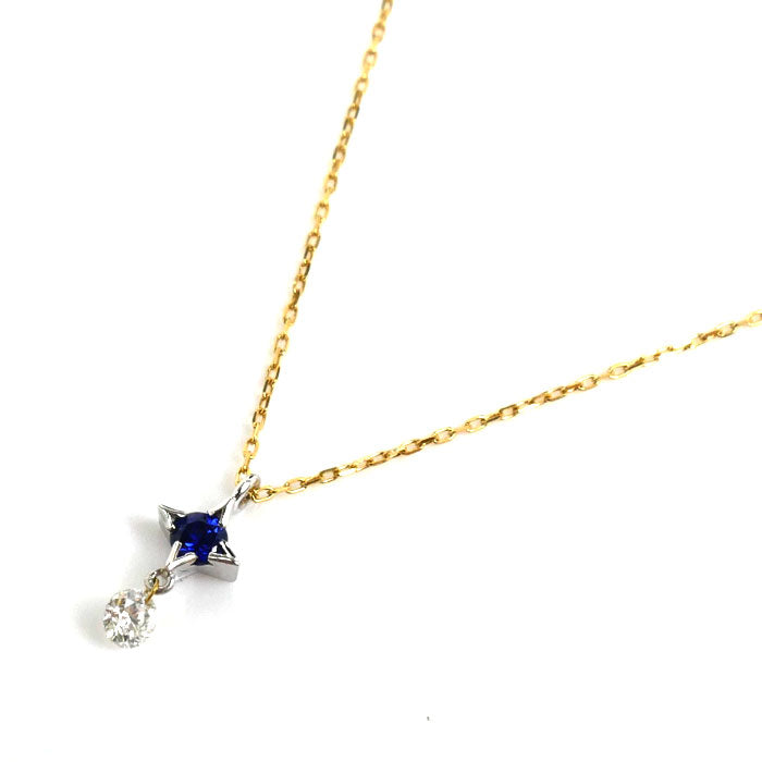 AHKAH K18YG/WG Sapphire Diamond Necklace