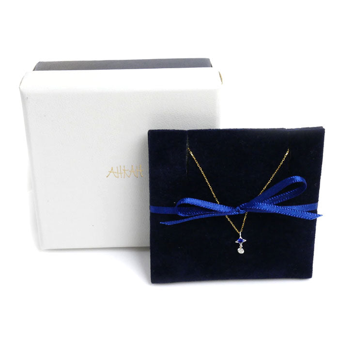 AHKAH K18YG/WG Sapphire Diamond Necklace