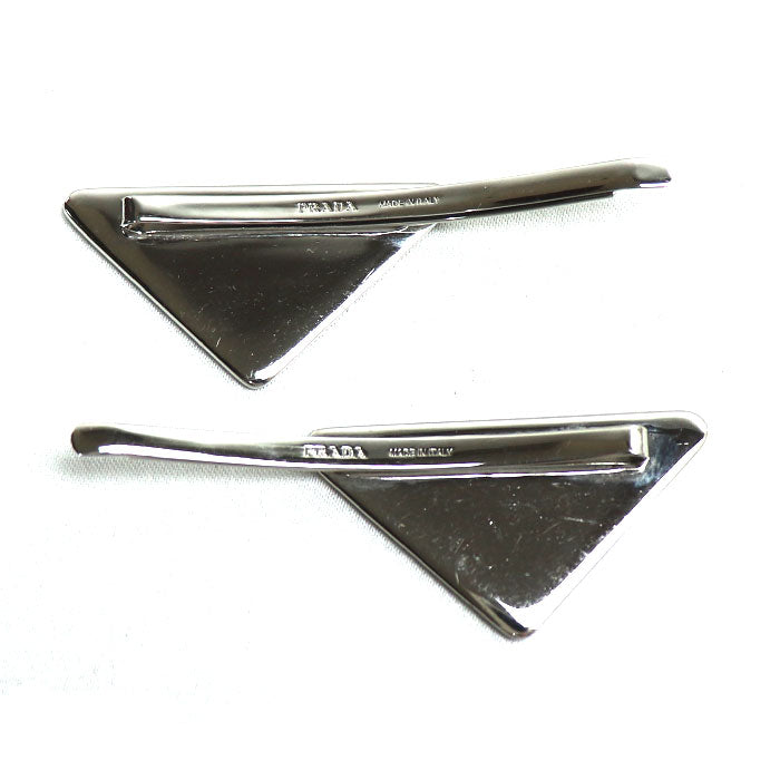 Prada Metal Triangle Logo Hairpin Accessory