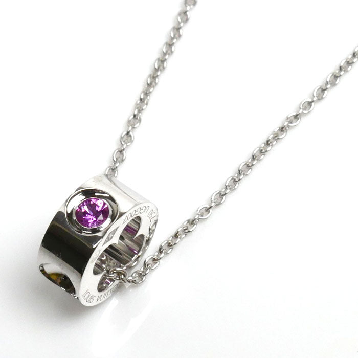 Louis Vuitton White Gold Pink Sapphire Necklace