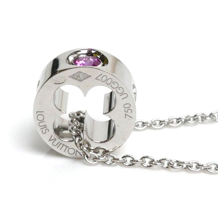 Louis Vuitton White Gold Pink Sapphire Necklace