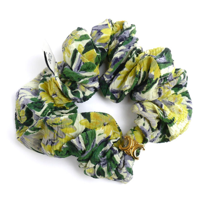 Celine Silk Triomphe Hair Accessory Scrunchie