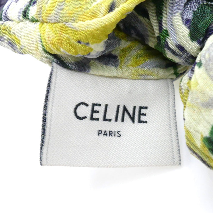 Celine Silk Triomphe Hair Accessory Scrunchie