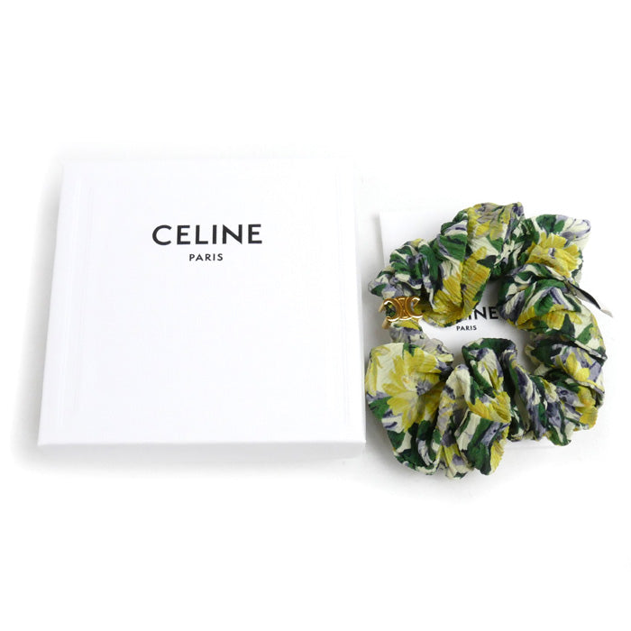 Celine Silk Triomphe Hair Accessory Scrunchie