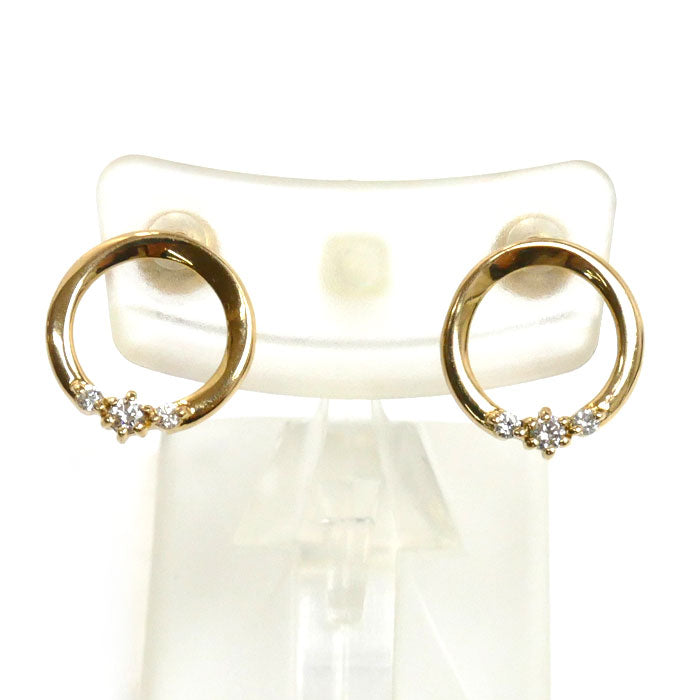 4℃ K18YG Yellow Gold Diamond Earrings