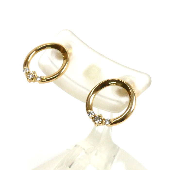 4℃ K18YG Yellow Gold Diamond Earrings