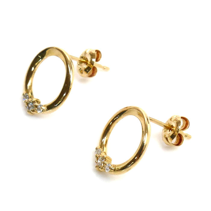 4℃ K18YG Yellow Gold Diamond Earrings