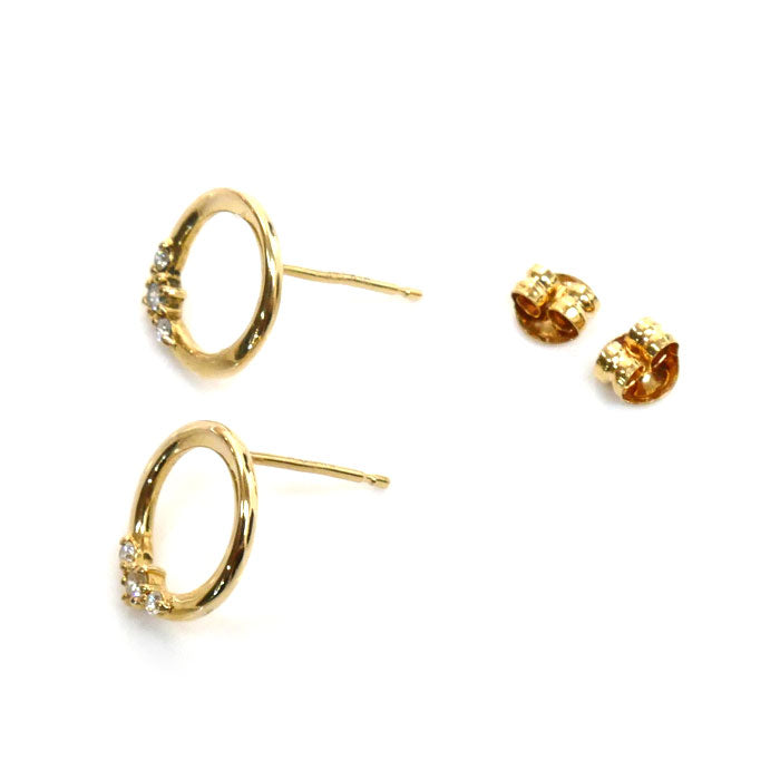 4℃ K18YG Yellow Gold Diamond Earrings