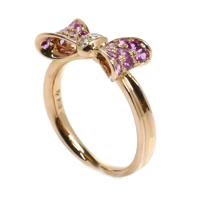 K18PG Pink Gold Pink Sapphire Ribbon Ring