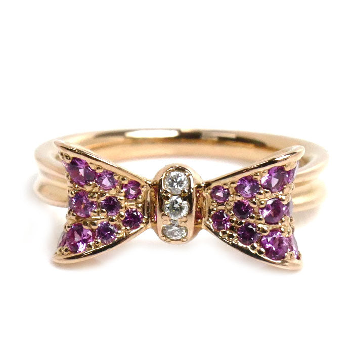 K18PG Pink Gold Pink Sapphire Ribbon Ring