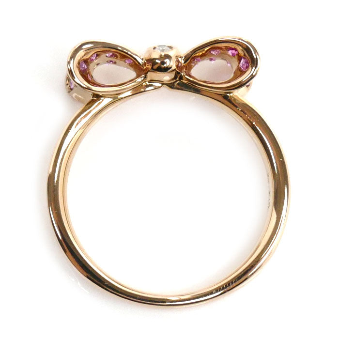 K18PG Pink Gold Pink Sapphire Ribbon Ring