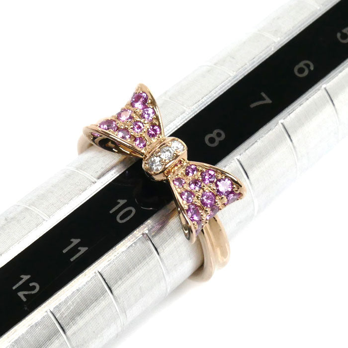 K18PG Pink Gold Pink Sapphire Ribbon Ring