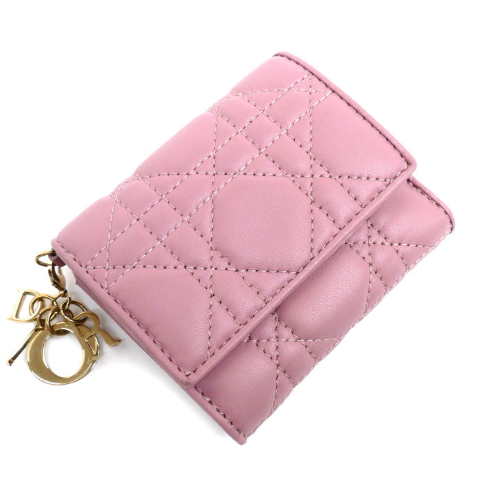 Dior Lady Dior Lotus Wallet Bifold Pink