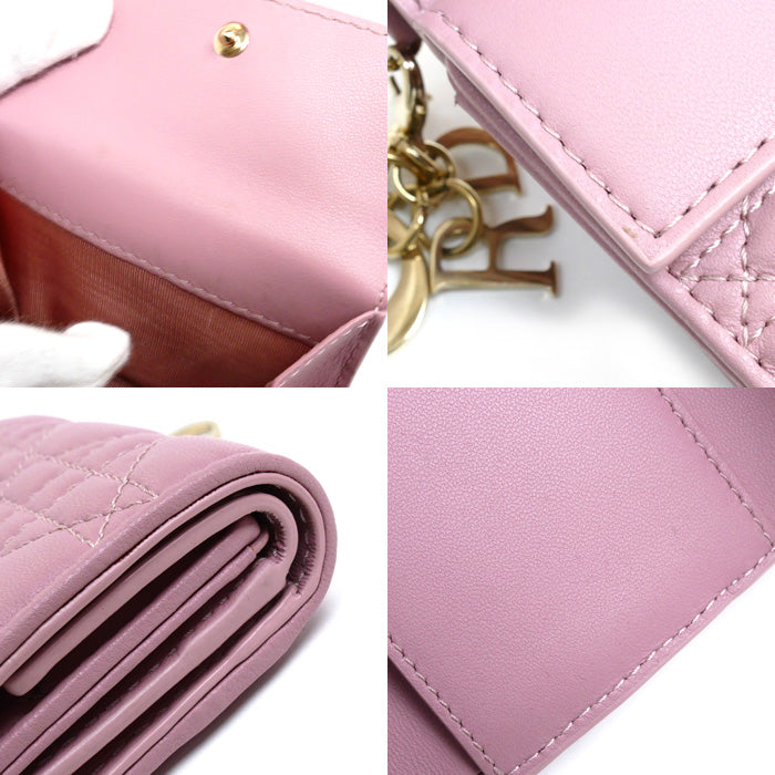 Dior Lady Dior Lotus Wallet Bifold Pink