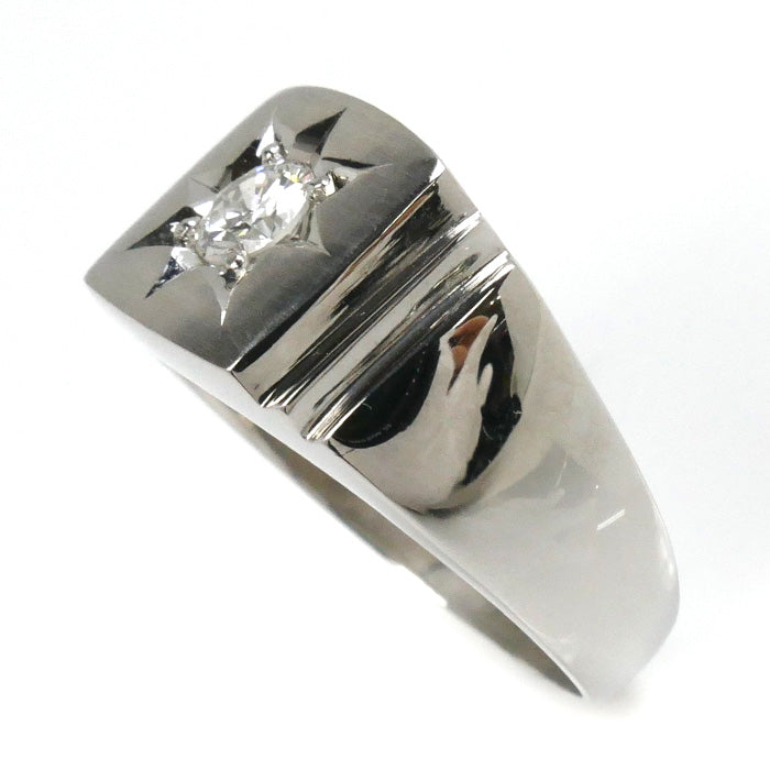 Pt900 Platinum Diamond Ring 0.37ct