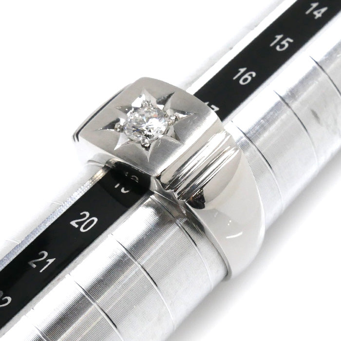 Pt900 Platinum Diamond Ring 0.37ct