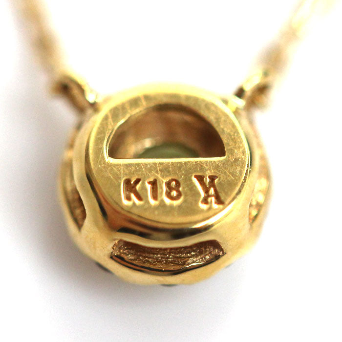 K18YG Yellow Gold Peridot Diamond Necklace