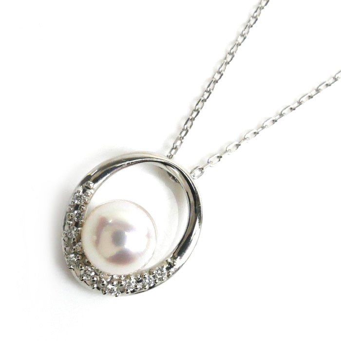 Vendome Aoyama Pearl Diamond Necklace Pt950/850