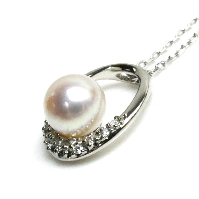 Vendome Aoyama Pearl Diamond Necklace Pt950/850