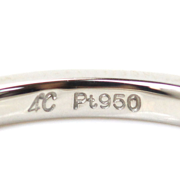 4℃ Pt950 Platinum Diamond Ring Size 8