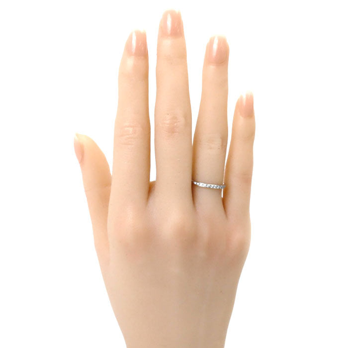 4℃ Pt950 Platinum Diamond Ring Size 8