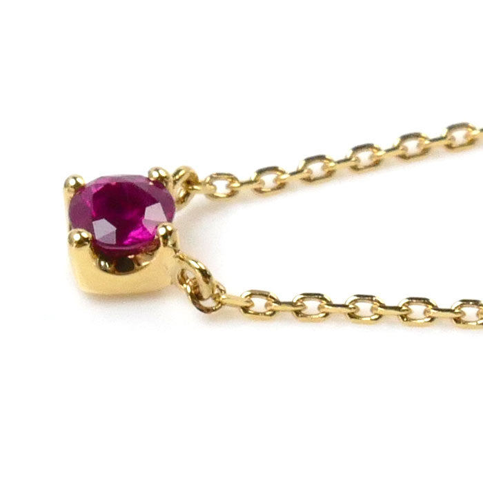 Vendome Aoyama K18YG Yellow Gold Ruby Necklace