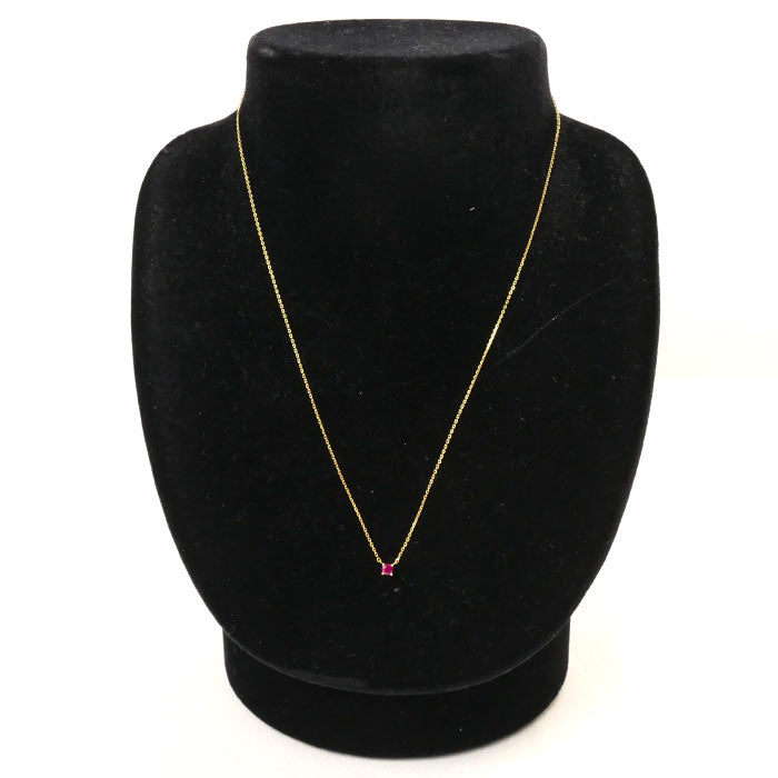 Vendome Aoyama K18YG Yellow Gold Ruby Necklace