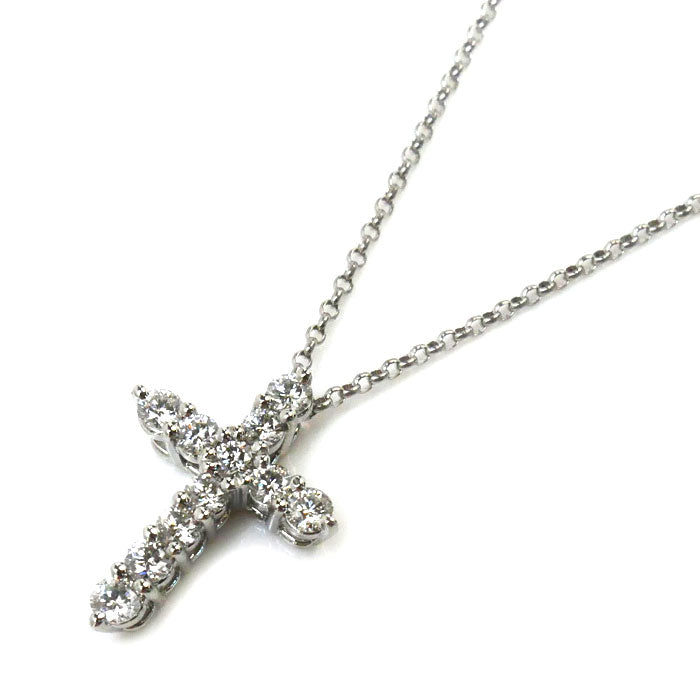 Lazare Pt900/850 Diamond Cross Necklace 0.30ct