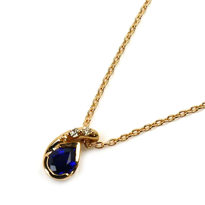 4℃ K18 Gold Sapphire Diamond Necklace