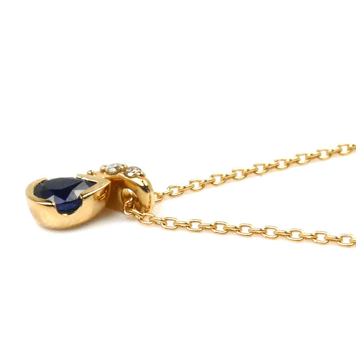 4℃ K18 Gold Sapphire Diamond Necklace