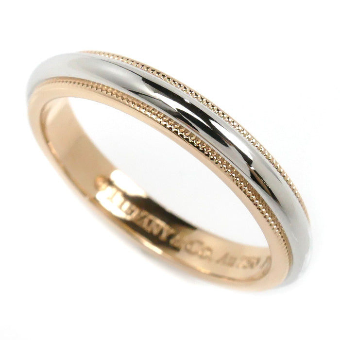 Tiffany & Co Pink Gold Platinum Milgrain Ring