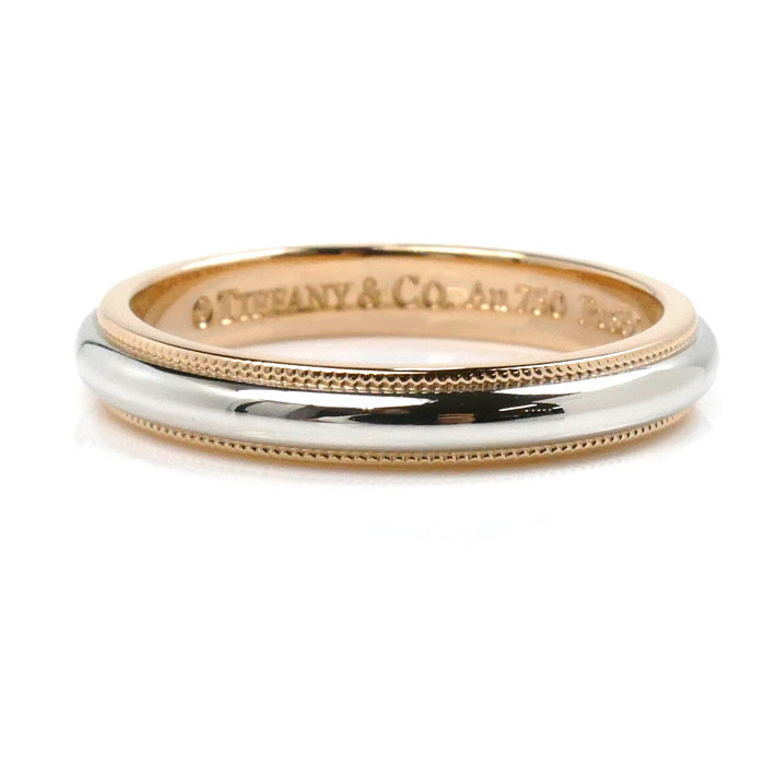 Tiffany & Co Pink Gold Platinum Milgrain Ring