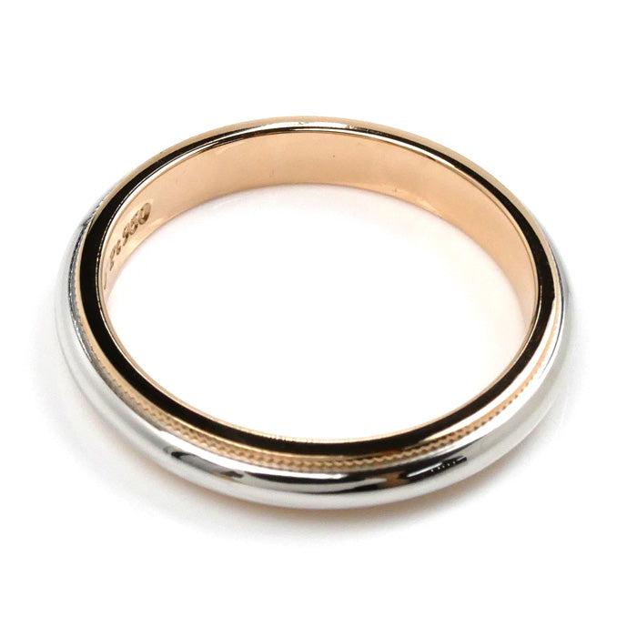 Tiffany & Co Pink Gold Platinum Milgrain Ring