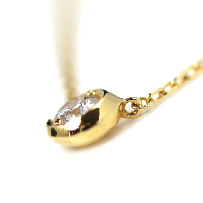 K18YG Yellow Gold Diamond Moon Necklace