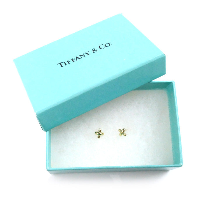 Tiffany & Co Yellow Gold Cross Stitch Earrings