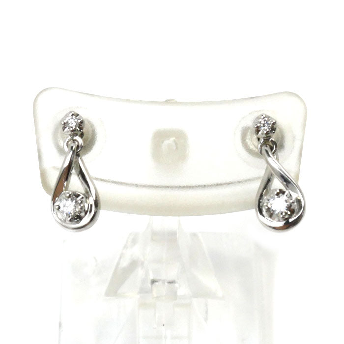 4℃ Pt900 Platinum Diamond Earrings