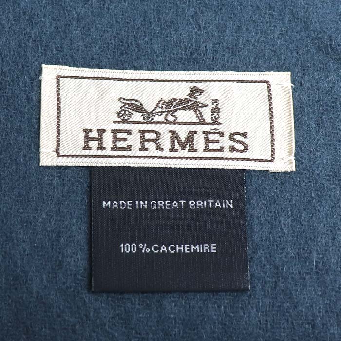 Hermes Reversible Logo Scarf Navy